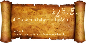 Österreicher Elmár névjegykártya